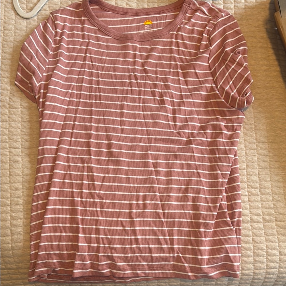 C&C California Pink Striped T-Shirt